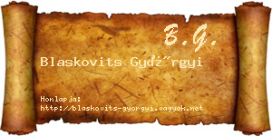 Blaskovits Györgyi névjegykártya